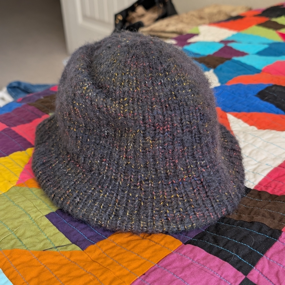 VTG Italian Made Grey‎ Bucket Hat With Rainbow Speckles